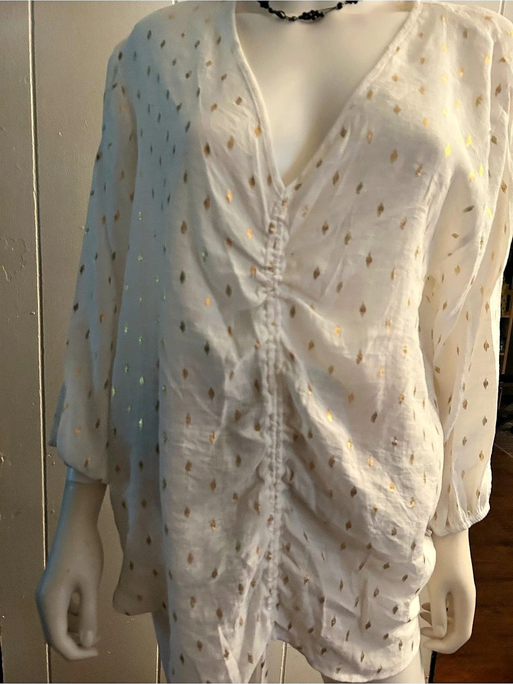 White Ruched Mini Dress Like New
